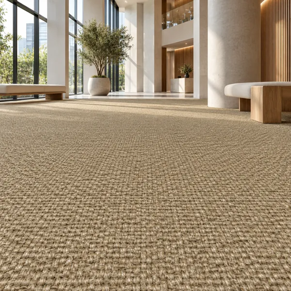 Warm Taupe Looped Basket Weave Carpet Texture back
