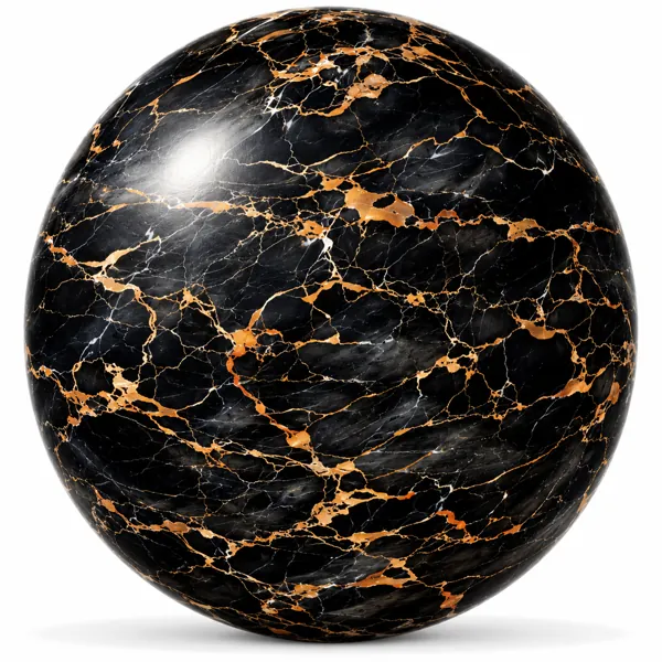 Black Marble – Bold Copper Orange Veins