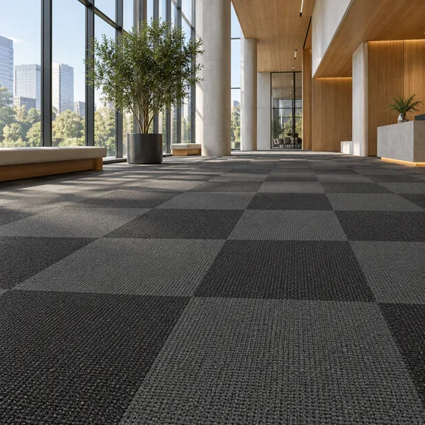 Graphite Charcoal Checkerboard Carpet Tile Texture back