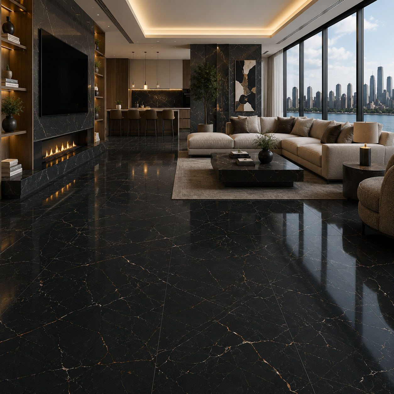 Black Ceramic Texture – Fine Gold White Vein Web Texture 2