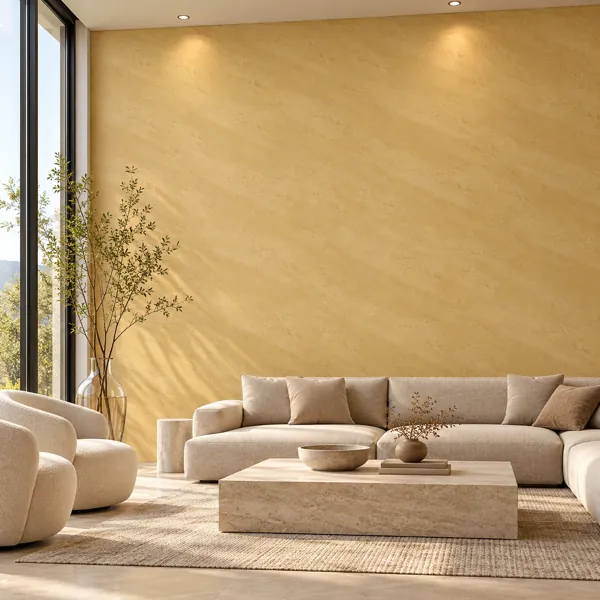 Warm Ochre Fine Mottled Plaster Texture back