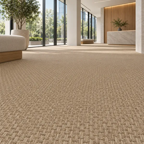 Warm Beige Basket Weave Carpet Texture back