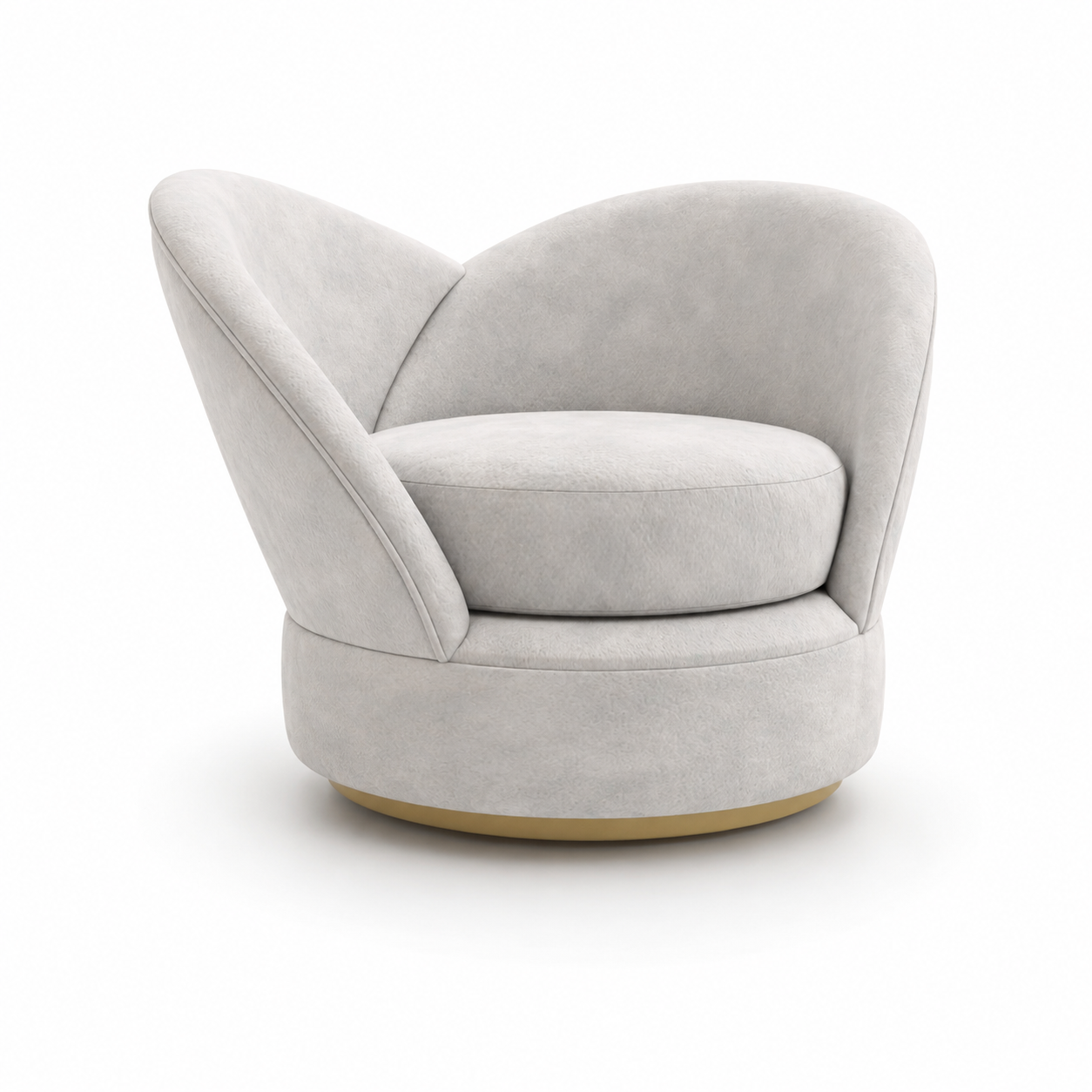 Ivory Petal Armchair with Gold Base 3D Model