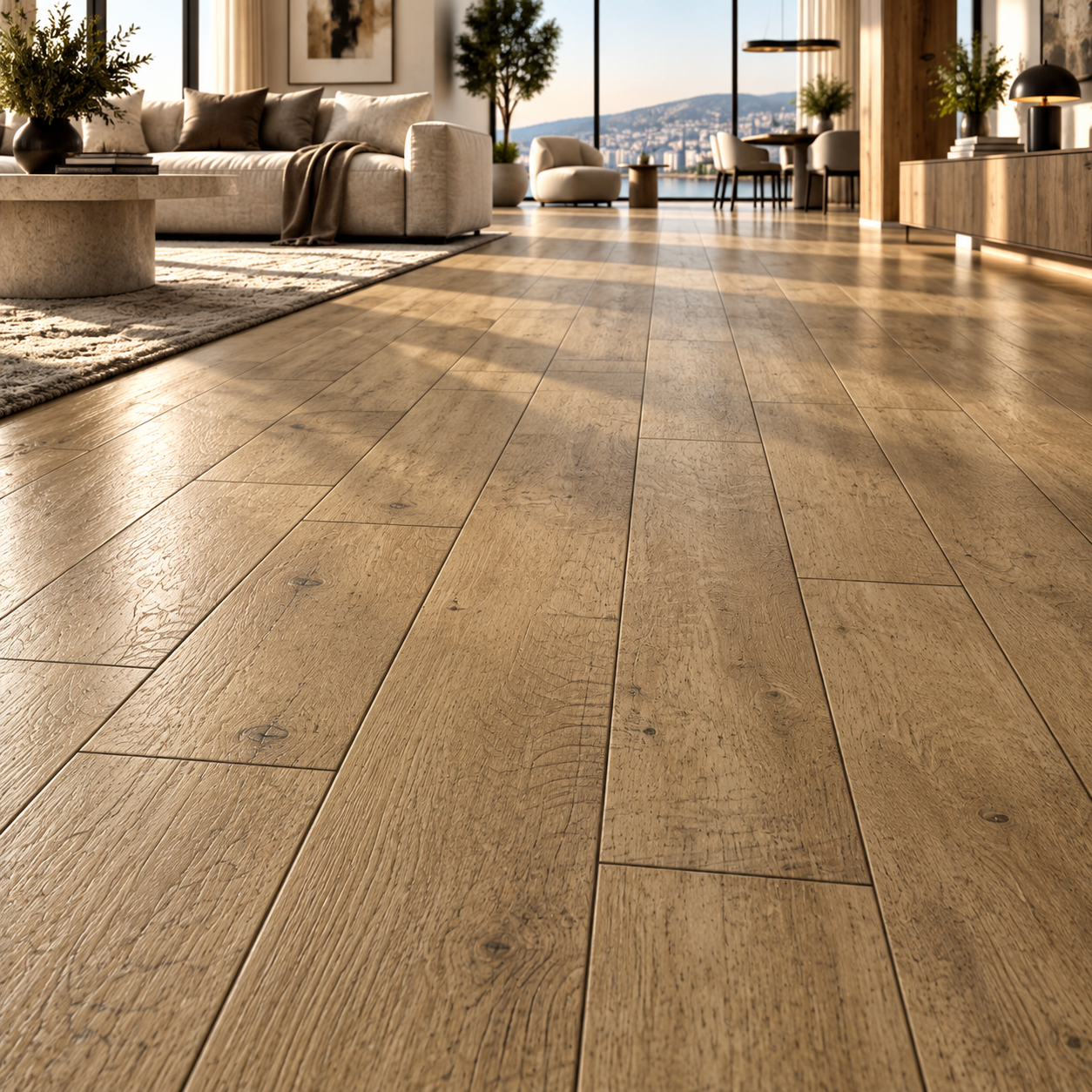 Warm Golden Rustic Oak Parquet Texture 2