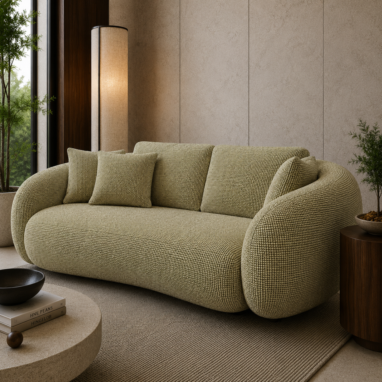 Sage Green Woven Fabric Texture – Tight Basket Weave 2