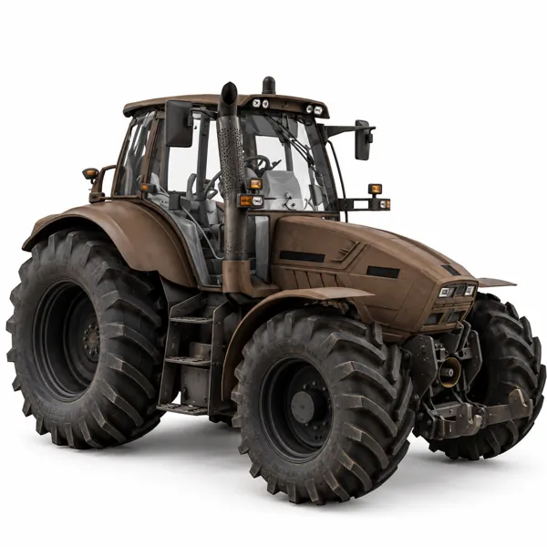 Brown Agricultural Tractor 3D Model