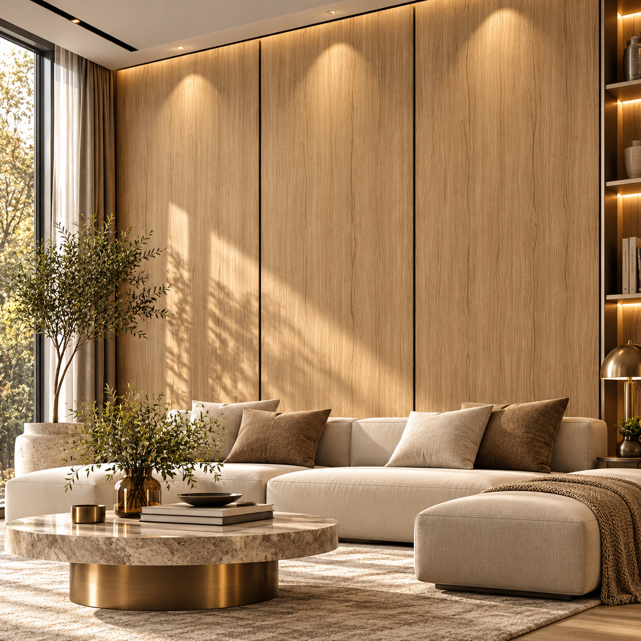 Golden Honey Brown Wood Fine Wavy Vertical Grain Texture 2