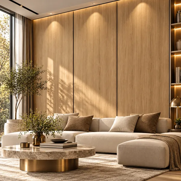 Golden Honey Brown Wood Fine Wavy Vertical Grain Texture back