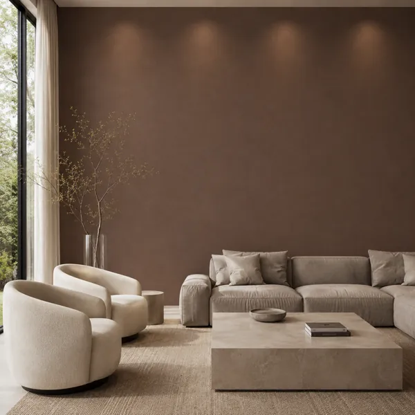 Deep Cocoa Brown Fine Grain Plaster Texture back