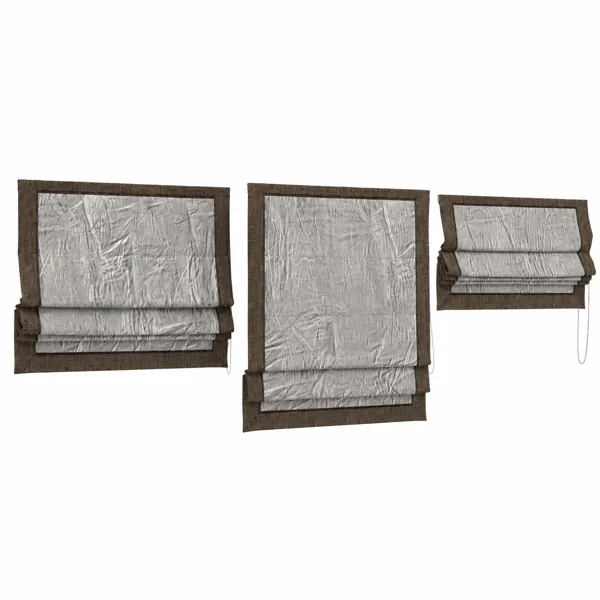 White Crinkled Roman Shade 3D Model