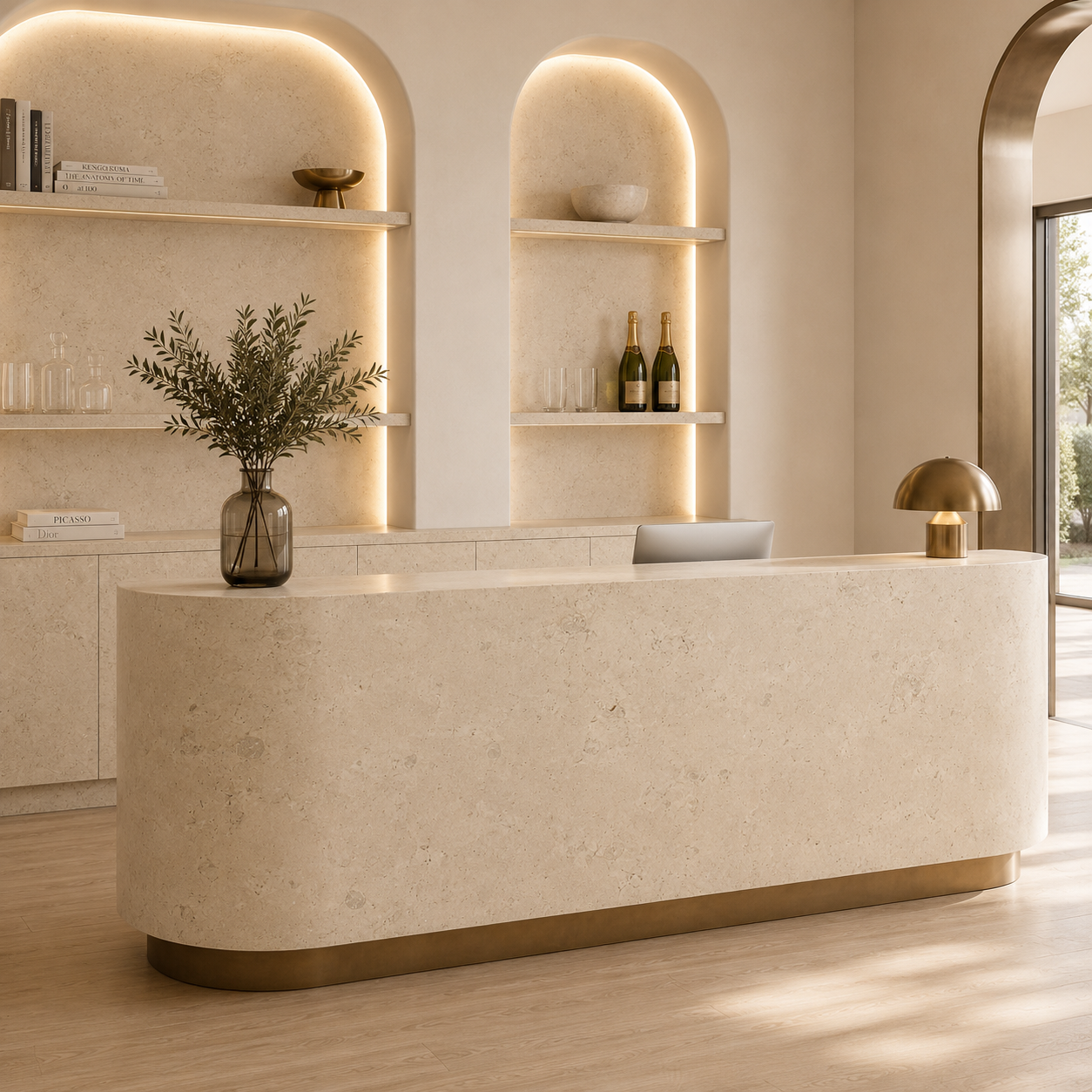 Pale Beige Marble Texture – Sparse Fossil Speckle Grain 2