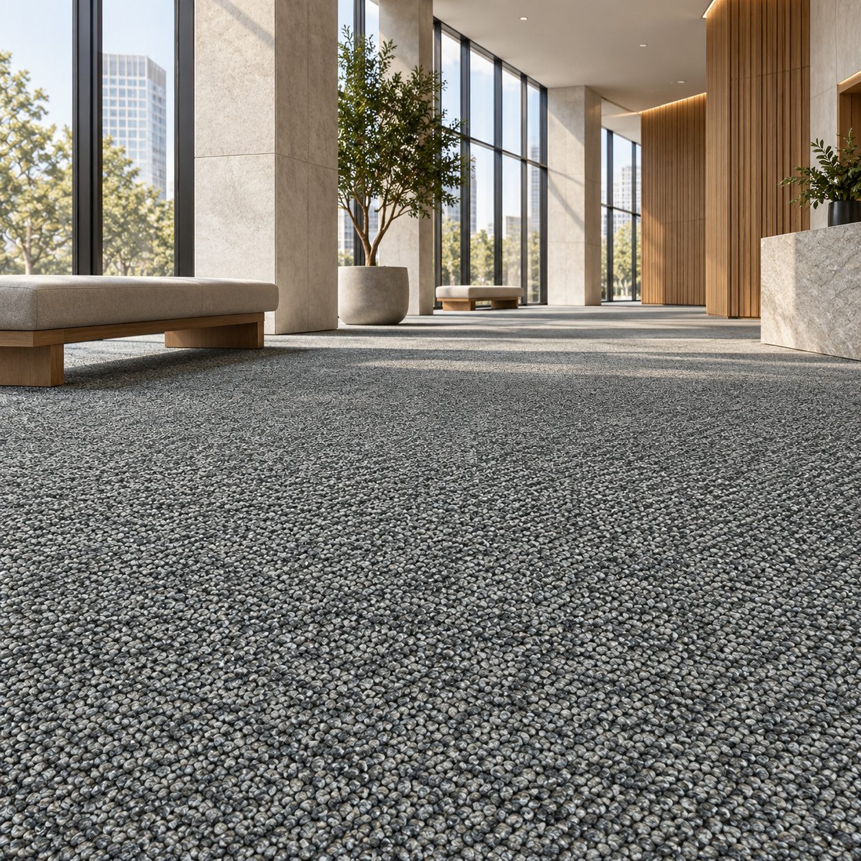 Silver Gray Ripple Loop Carpet Texture 2