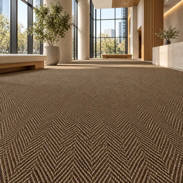 Dark Mocha Herringbone Woven Carpet Texture back