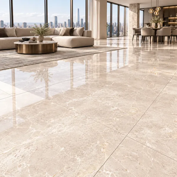Warm Blush Beige Fine Vein Marble Effect Ceramic Texture back
