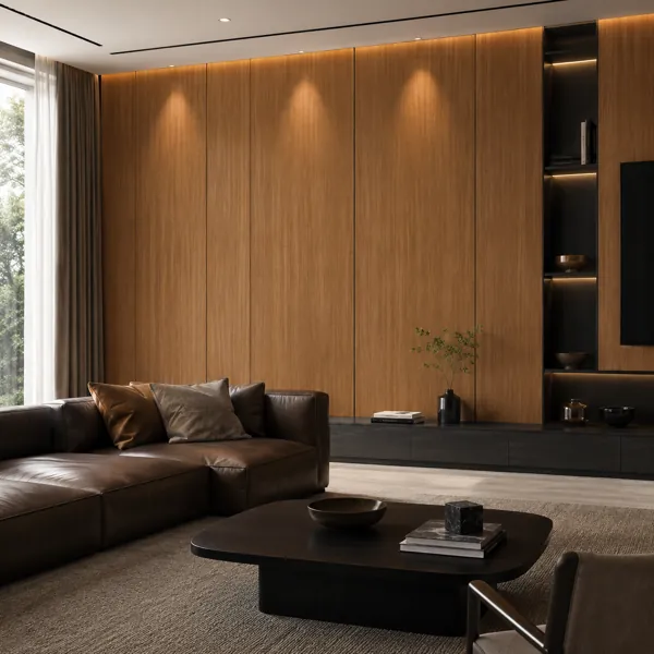 Warm Medium Brown Wood Texture – Fine Vertical Grain Texture back