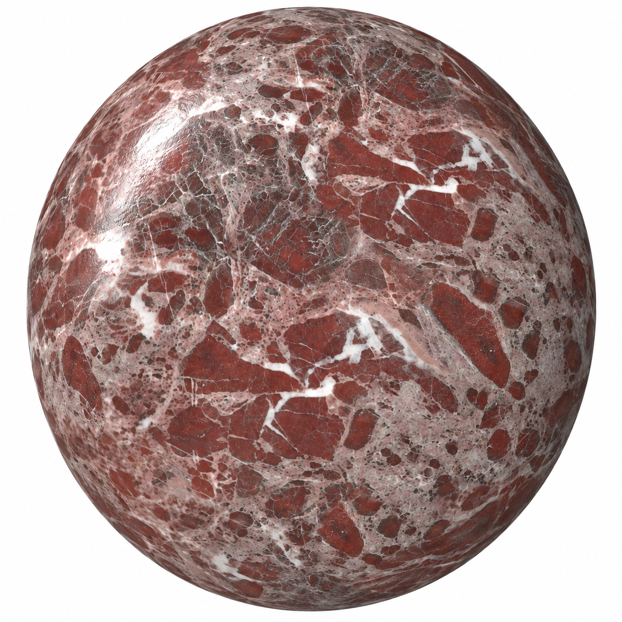 Deep Red Breccia White Vein Marble Texture