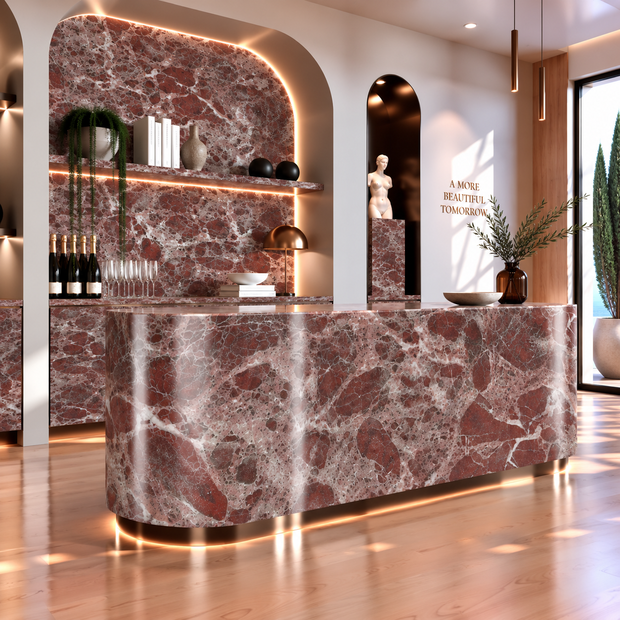 Deep Red Breccia White Vein Marble Texture 2