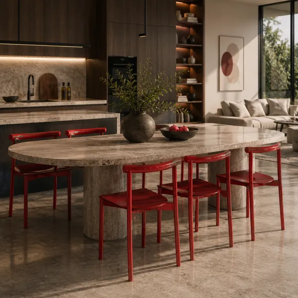 Glossy Red Modern Chair 3D Model back