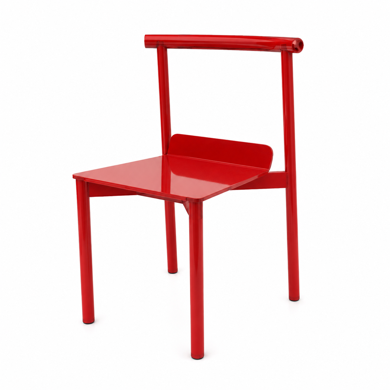 Glossy Red Modern Chair 3D Model 3