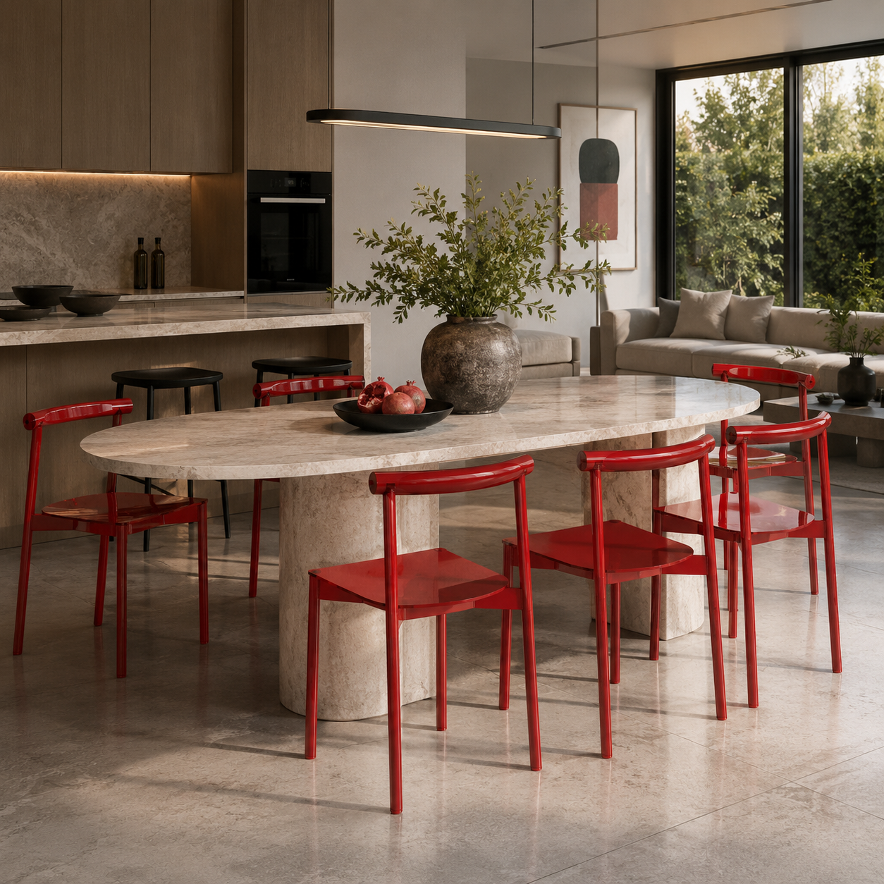 Glossy Red Modern Chair 3D Model 4