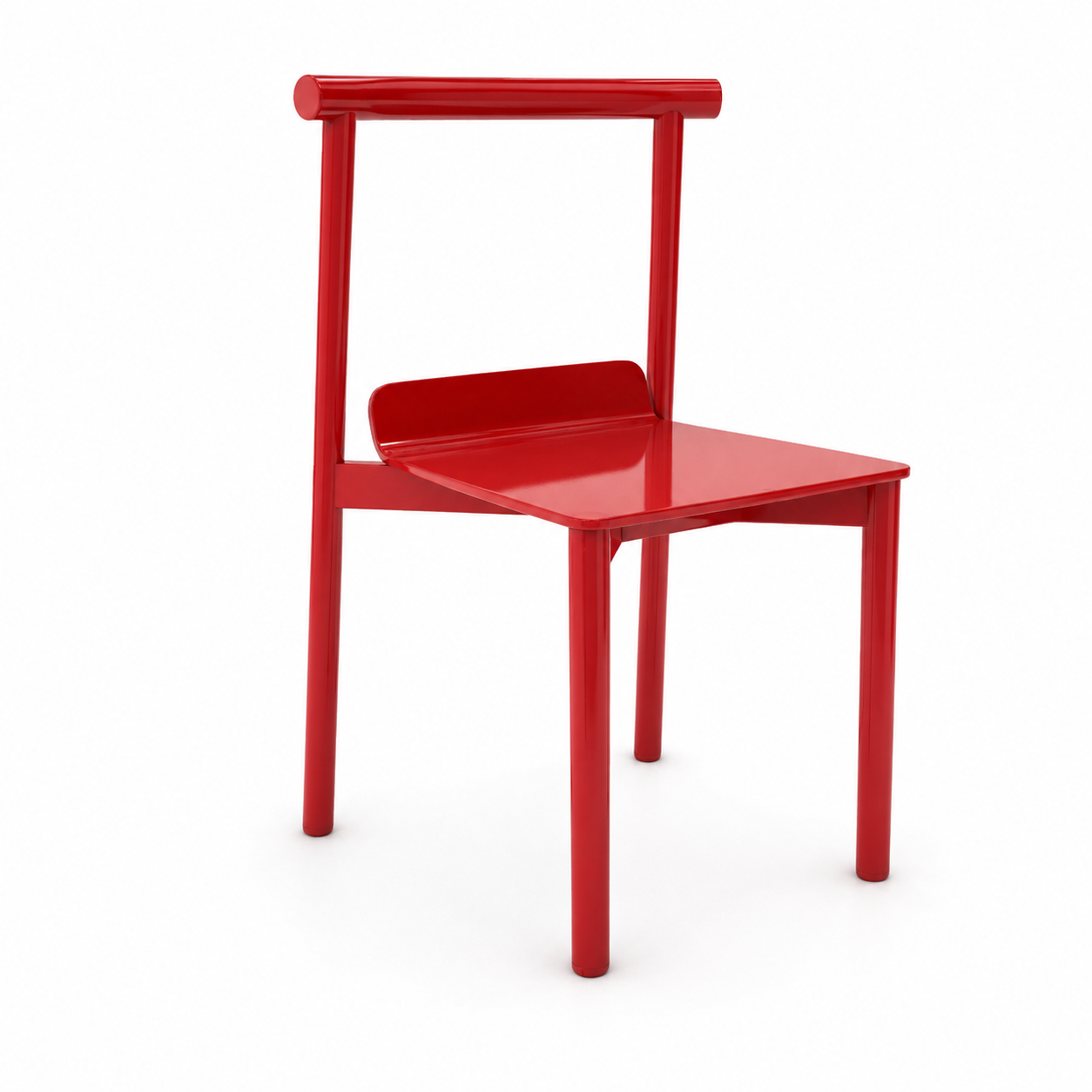 Glossy Red Modern Chair 3D Model