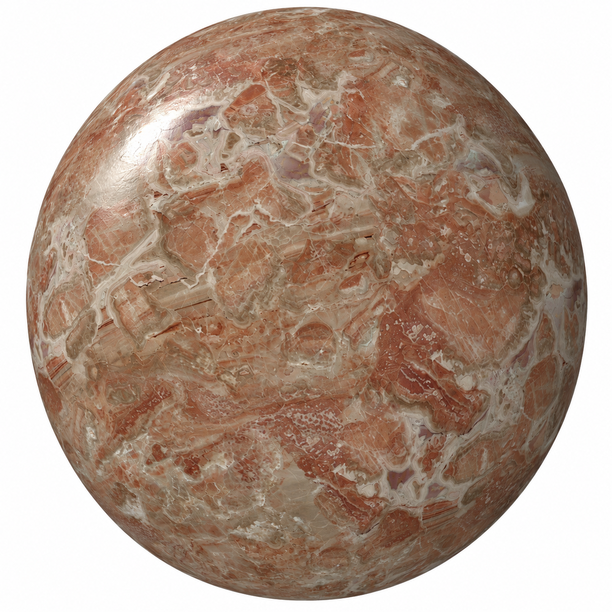 Terracotta Breccia Cream Vein Marble Texture 1