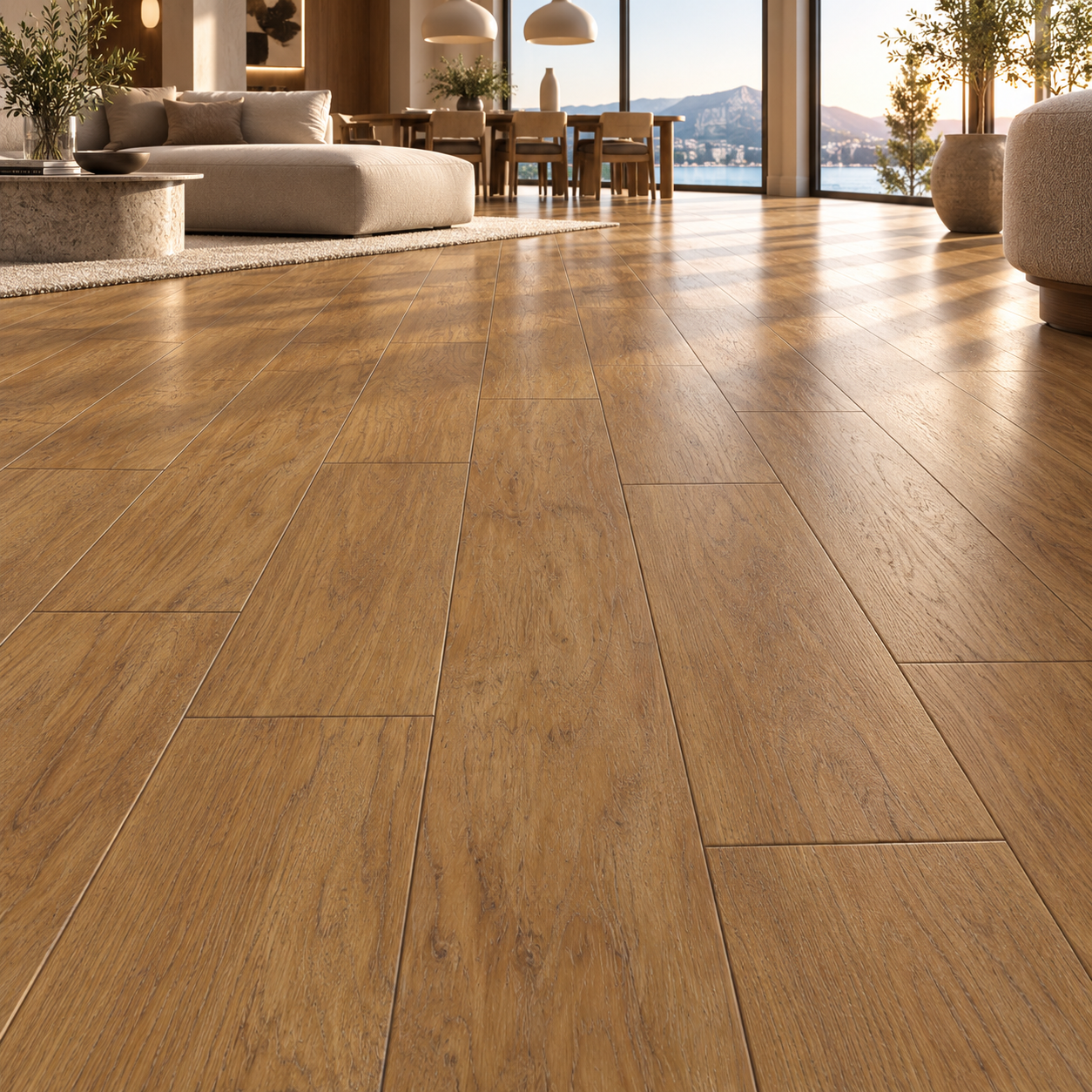 Warm Honey Grain Oak Parquet Texture 2