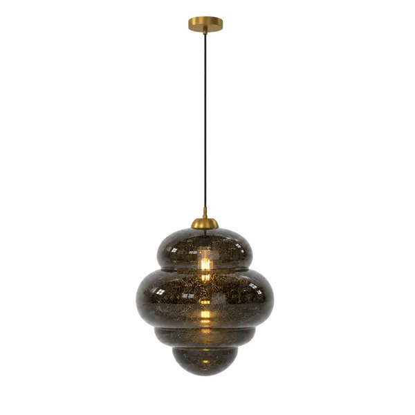 Smoked Glass Pendant Light – Tiered Amber Bubble Form 3D Model