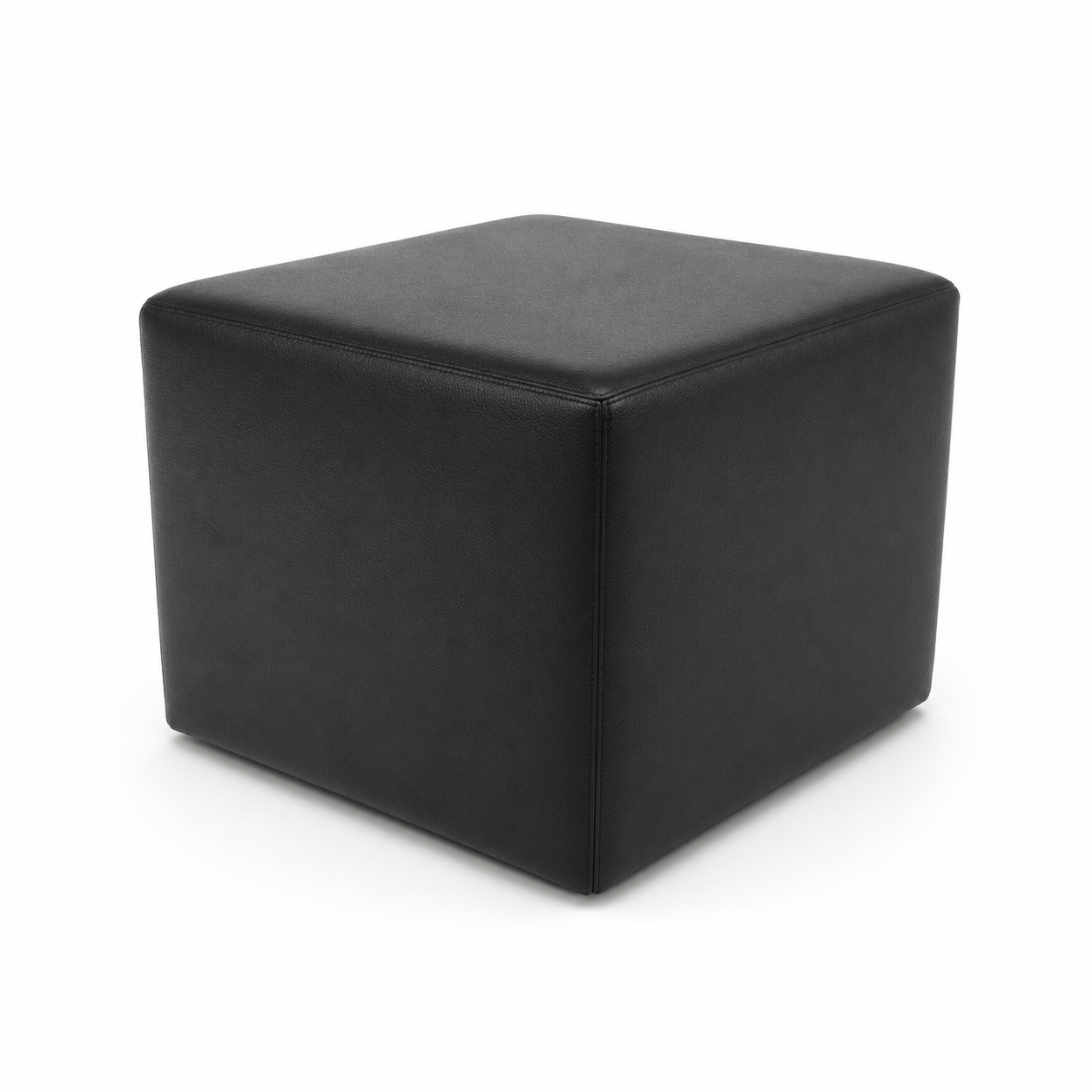 Black Cube Ottoman – Soft Rounded Edge Finish 3D Model 3