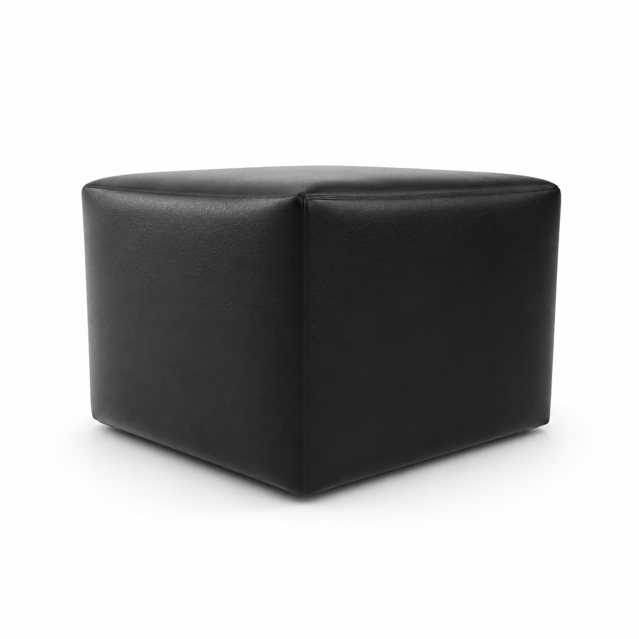 Black Cube Ottoman – Soft Rounded Edge Finish 3D Model