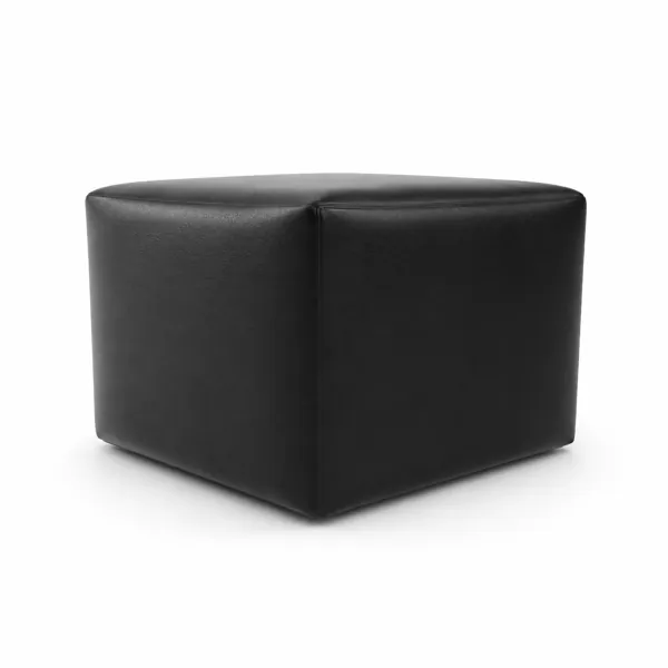 Black Cube Ottoman – Soft Rounded Edge Finish 3D Model