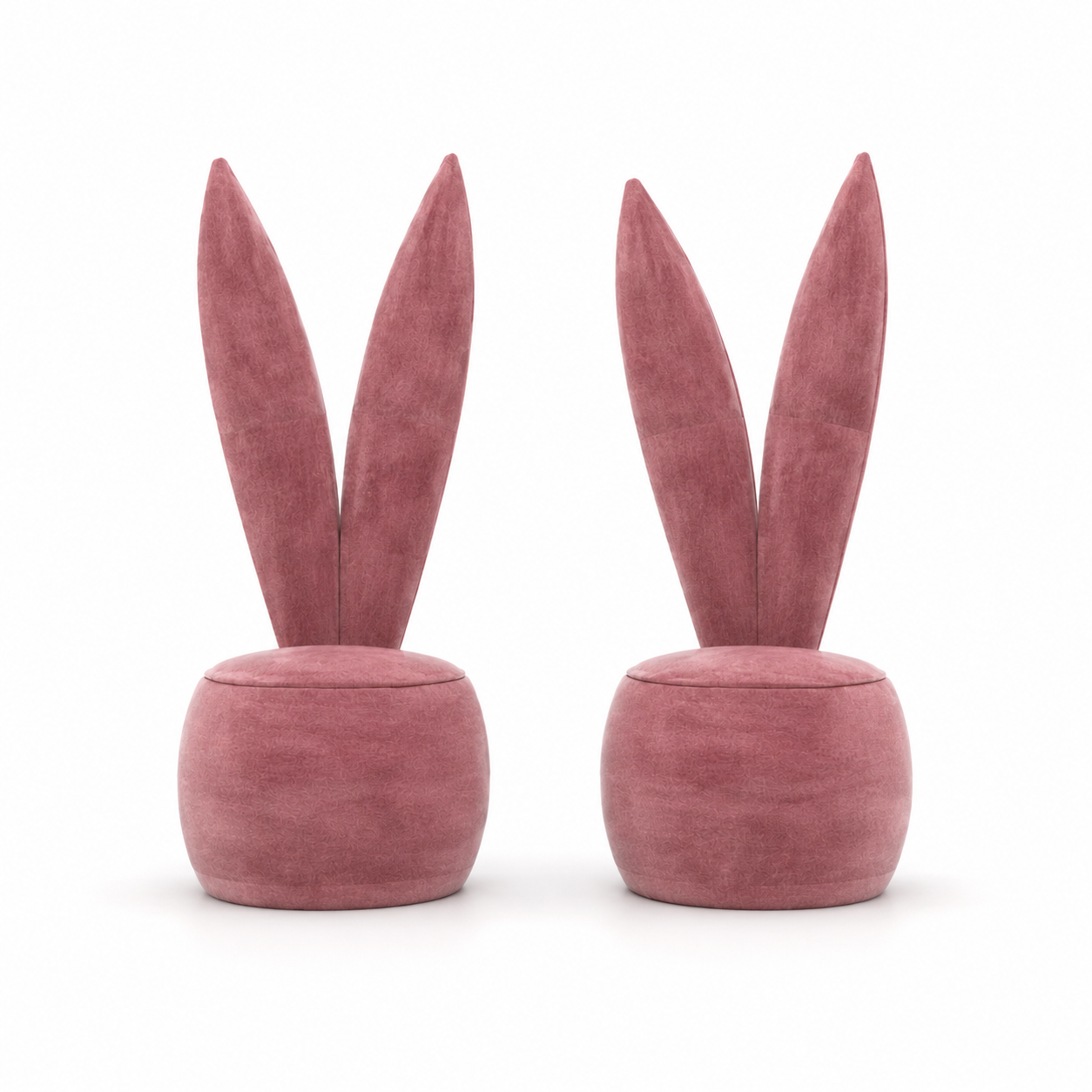 Dusty Rose Bunny Ear Lounge Chair 3D Model 3