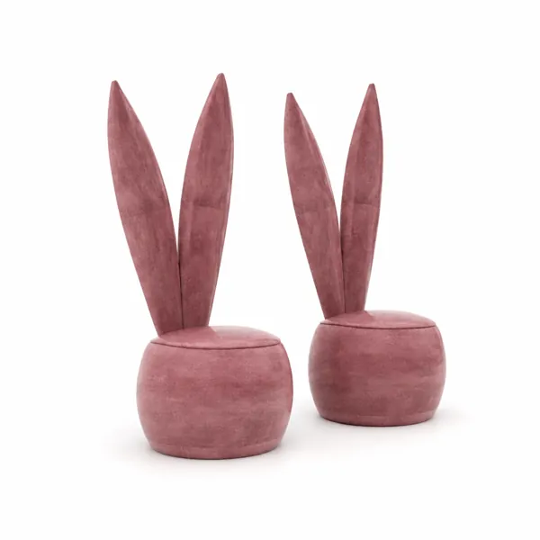 Dusty Rose Bunny Ear Lounge Chair 3D Model