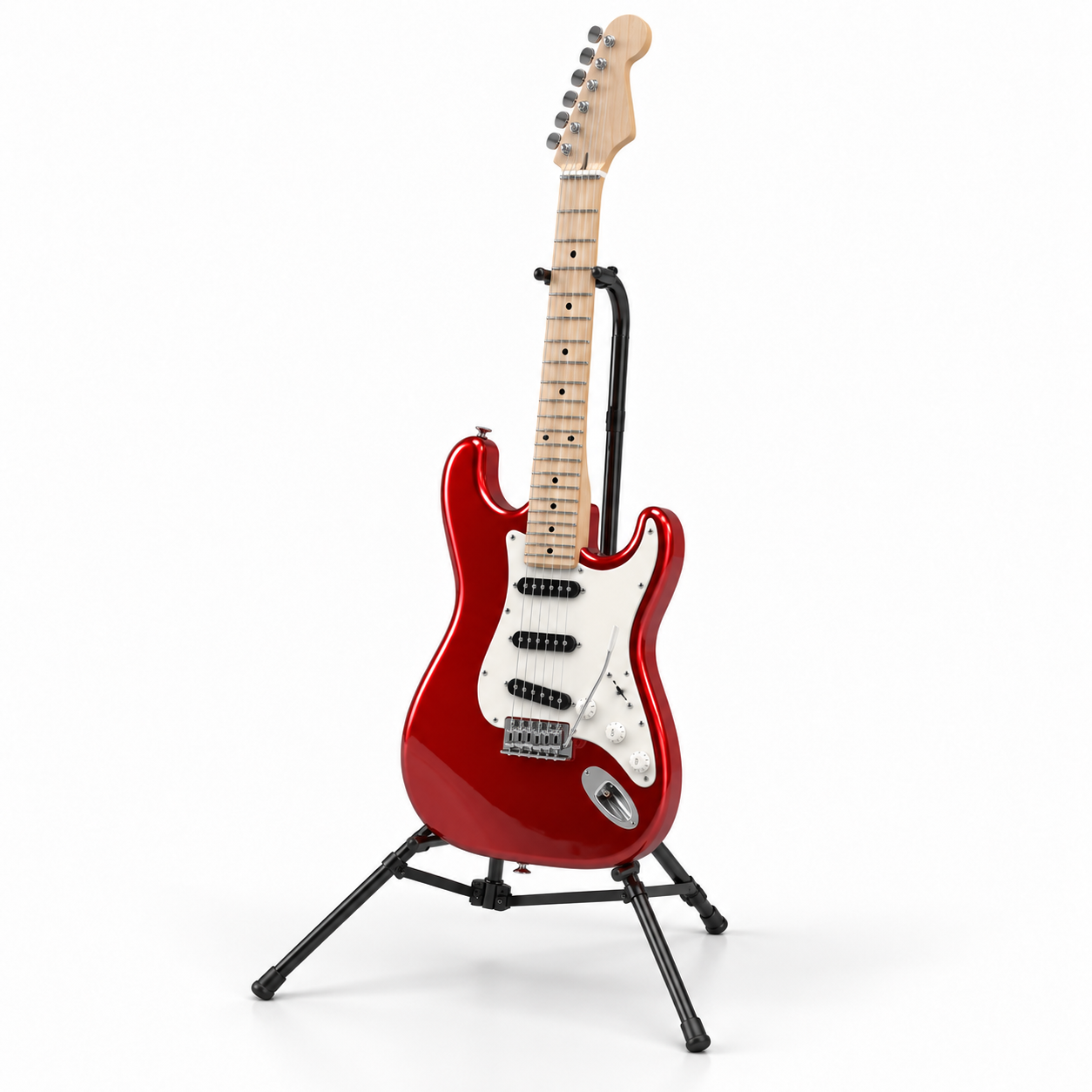 Modern Red Electric Guitar 3D Model 3