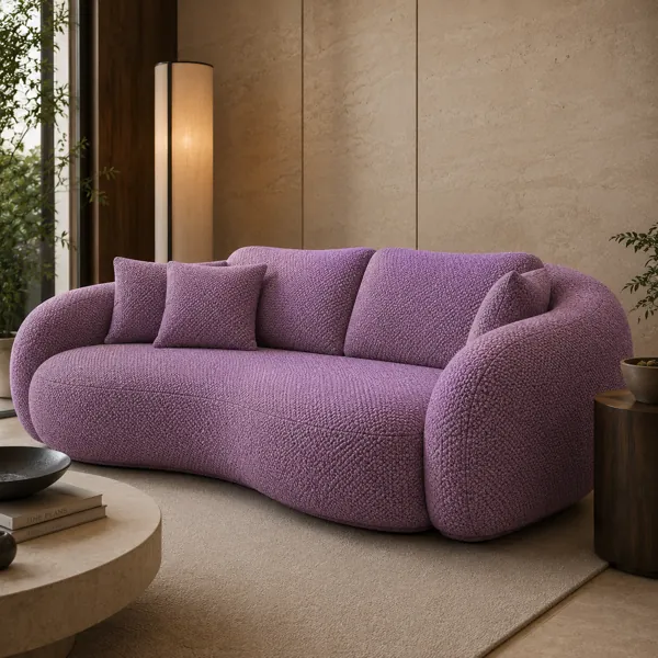 Dusty Mauve Raised Loop Fabric Texture back
