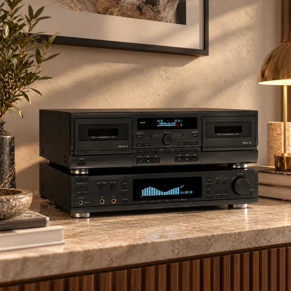 Dual Cassette Deck Stereo System 3D Model back