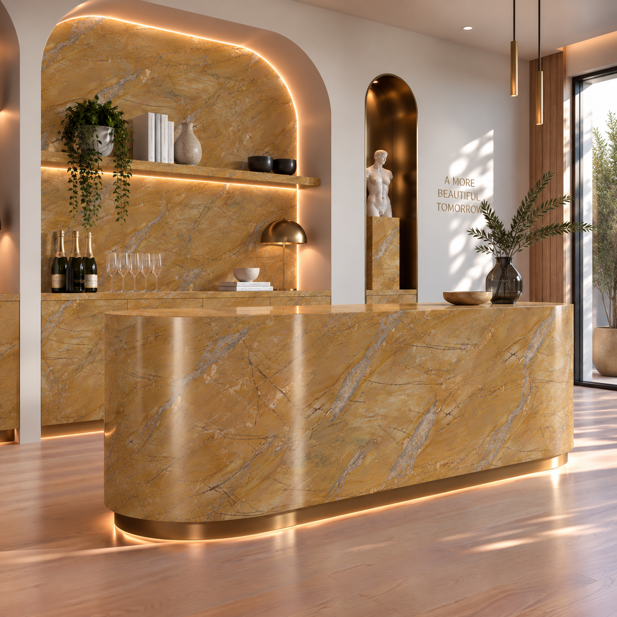 Golden Ochre Grey Vein Marble Texture 2