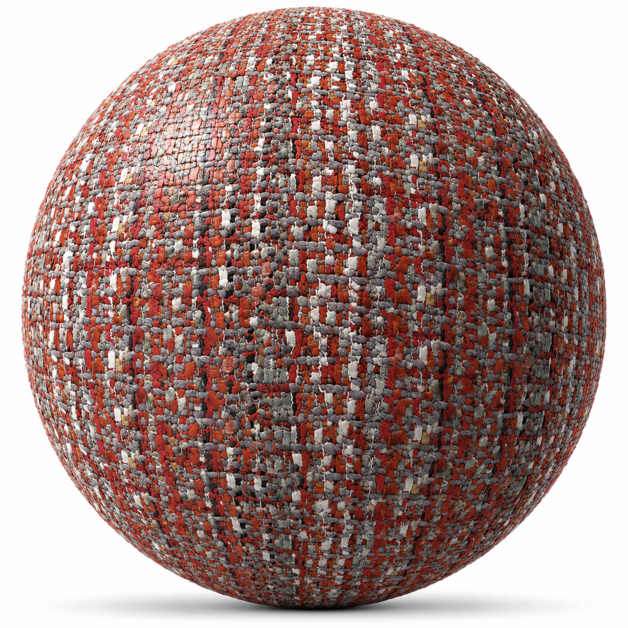 Red and Gray Bouclé Fabric Texture