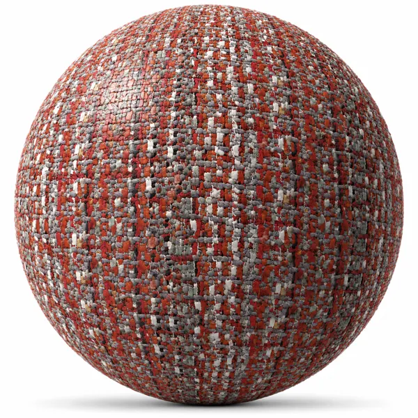 Red and Gray Bouclé Fabric Texture