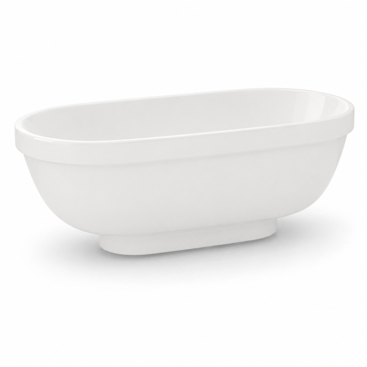 White Oval Freestanding Bathtub – Raised Pedestal Base 3D Model 1