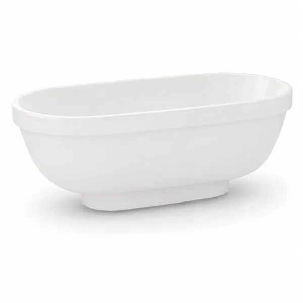 White Oval Freestanding Bathtub – Raised Pedestal Base 3D Model