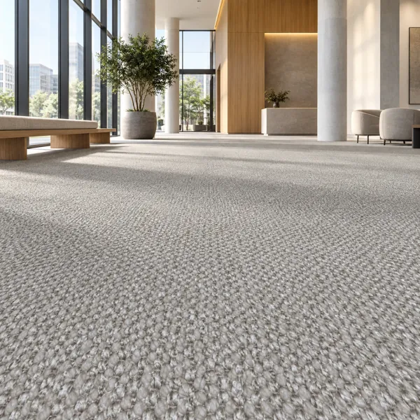 Light Gray Ribbed Woven Carpet Texture back
