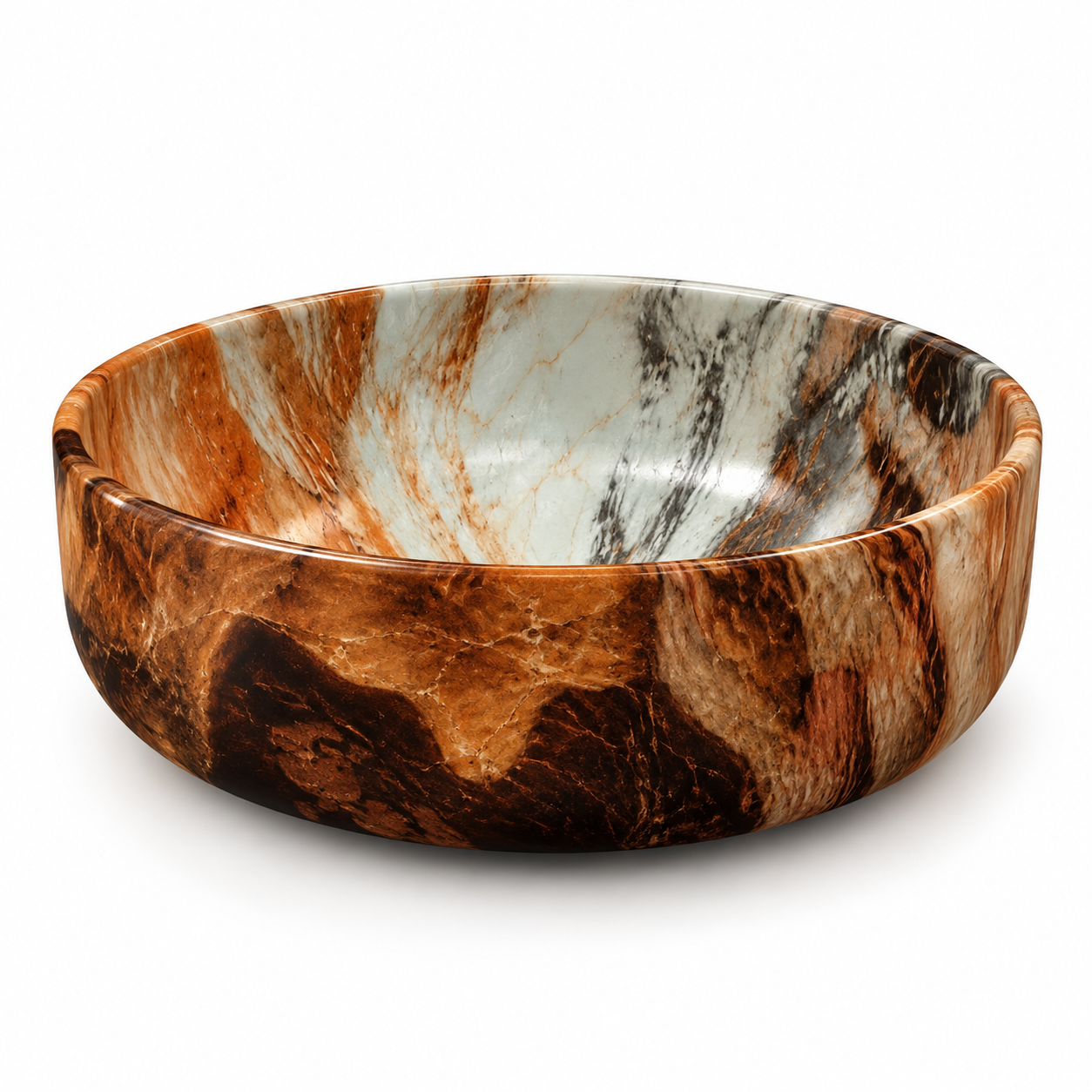 Copper Veined Marble Effect Round Vessel Sink 3D Model