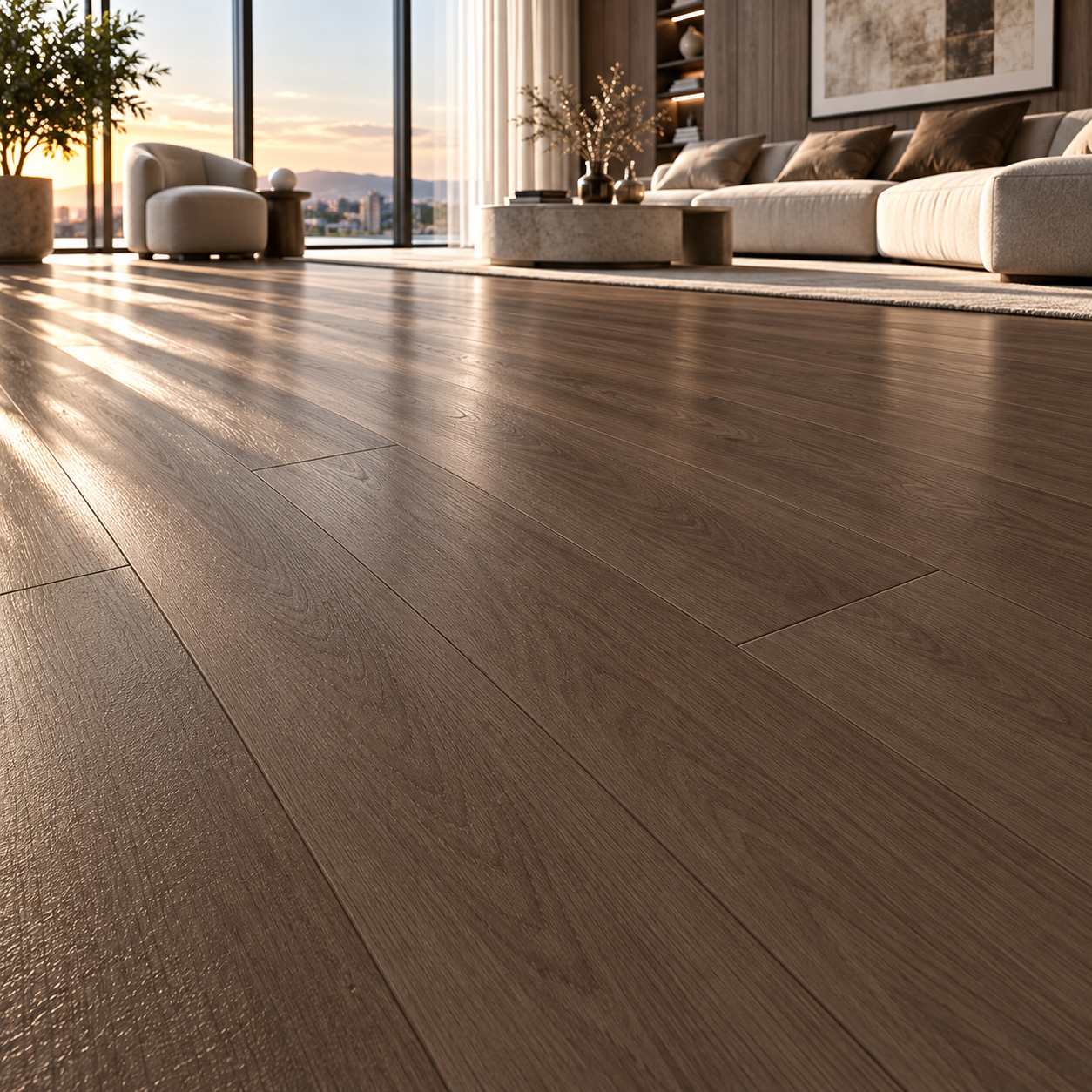 Dark Walnut Brown Fine Linear Grain Parquet Texture 2