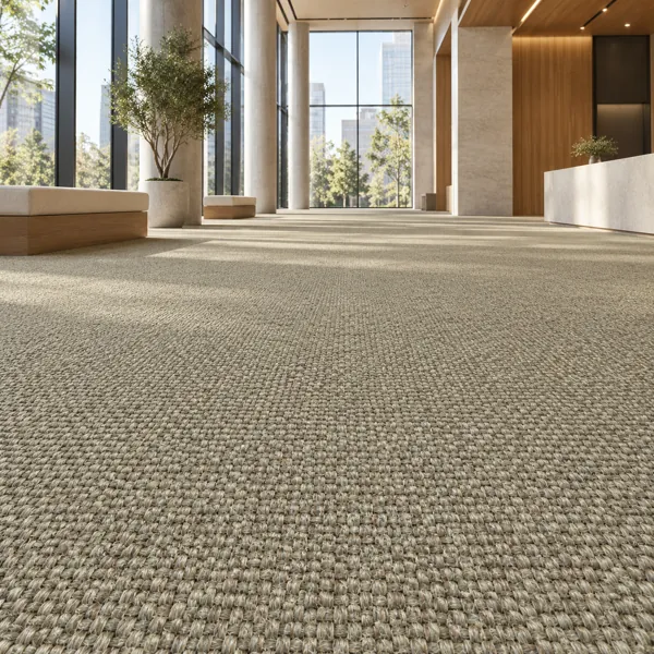 Cool Greige Looped Basket Weave Carpet Texture back
