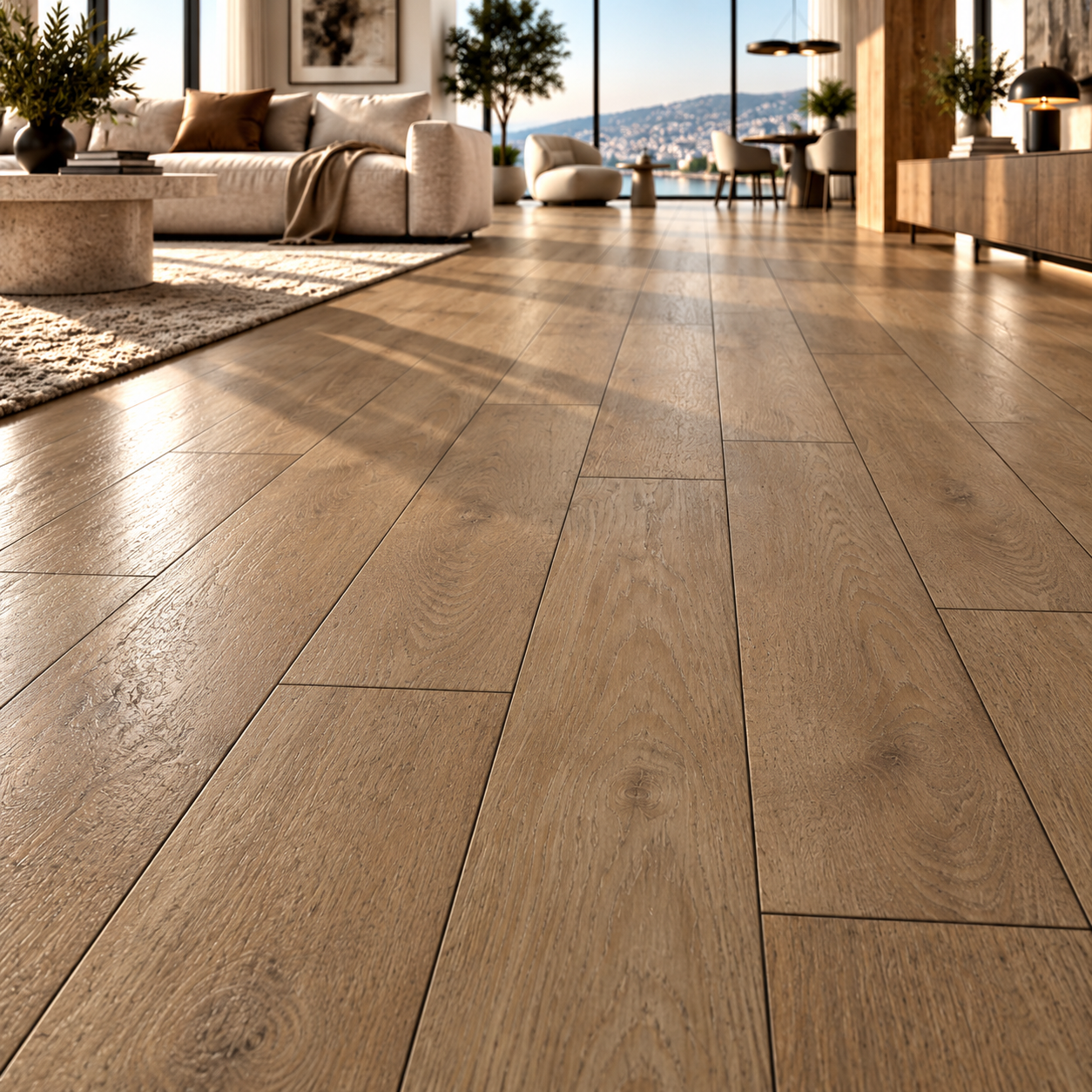 Warm Natural Oak Long Plank Parquet Texture 2