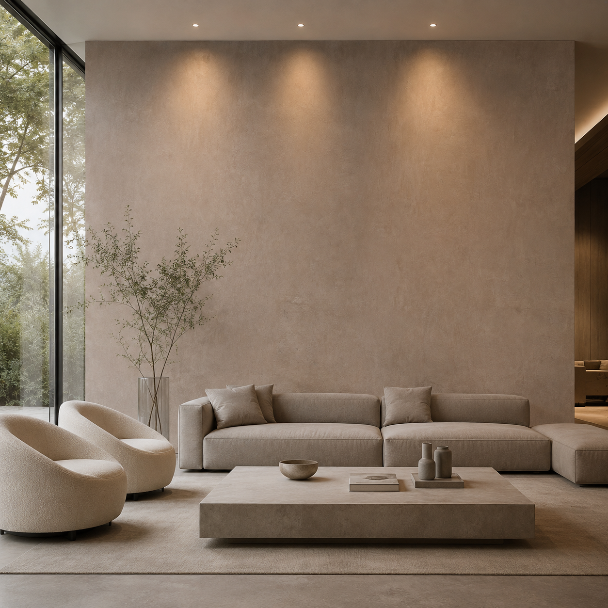 Warm Taupe Mottled Plaster Texture 2