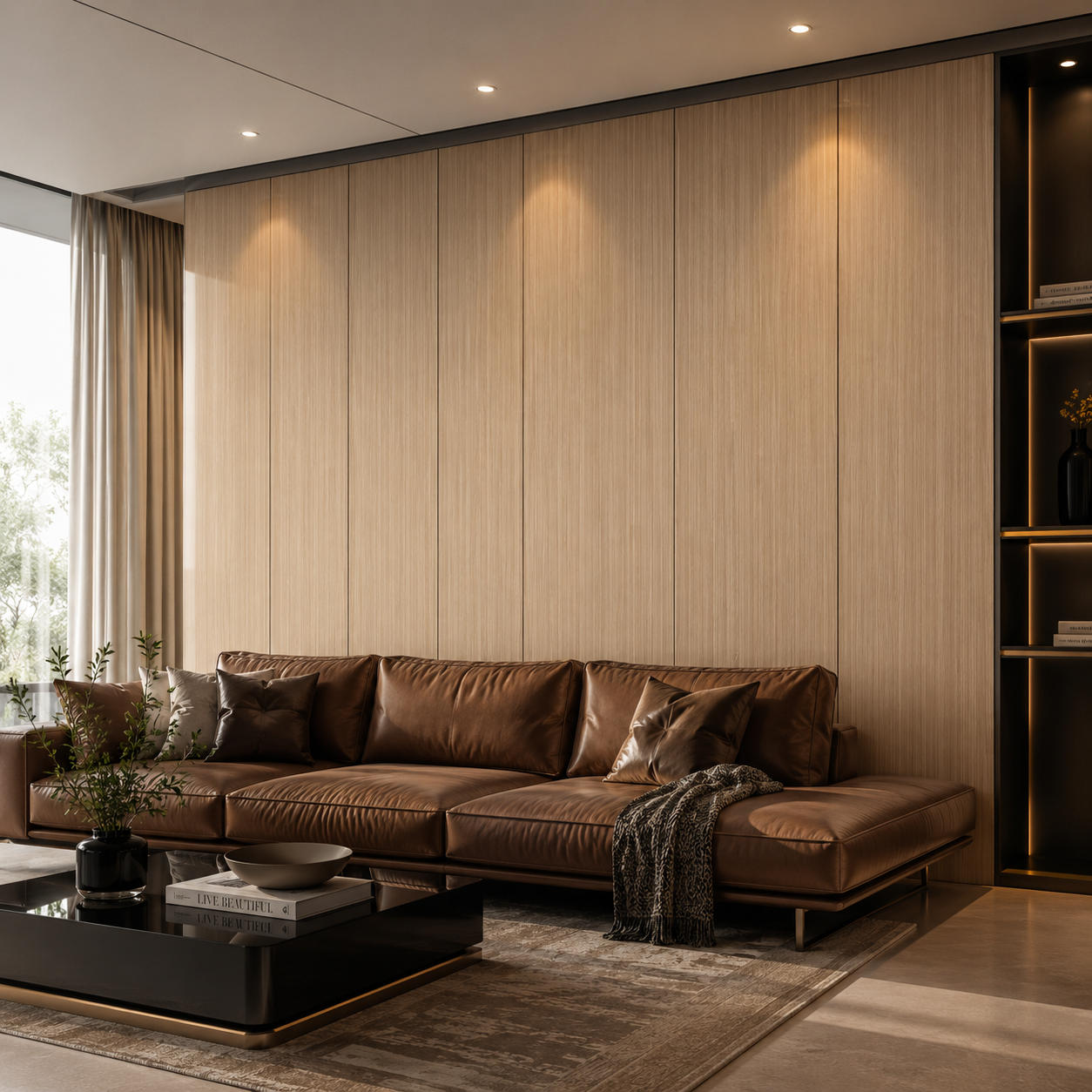 Natural Beige Fine Vertical Grain Wood Texture 2