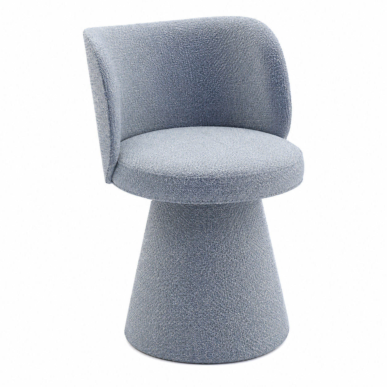 Light Blue Pedestal Chair – Curved Back 3D Model 1