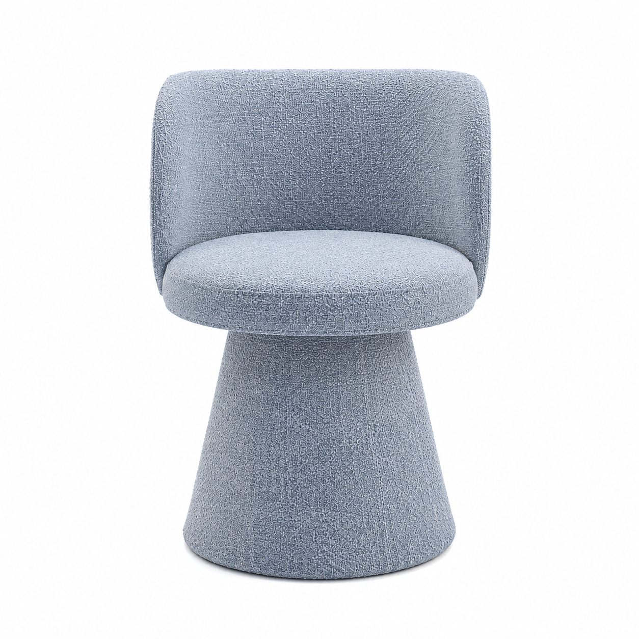 Light Blue Pedestal Chair – Curved Back 3D Model 3
